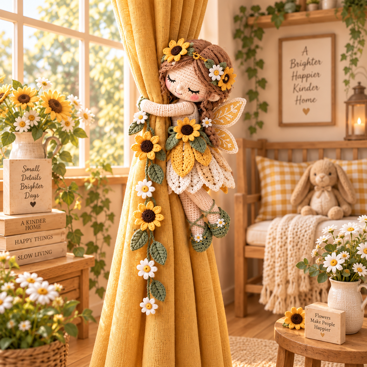 Enchanted Fairy Hug™ – Crochet Curtain Tiebacks, Whimsical Window Decor & Gift
