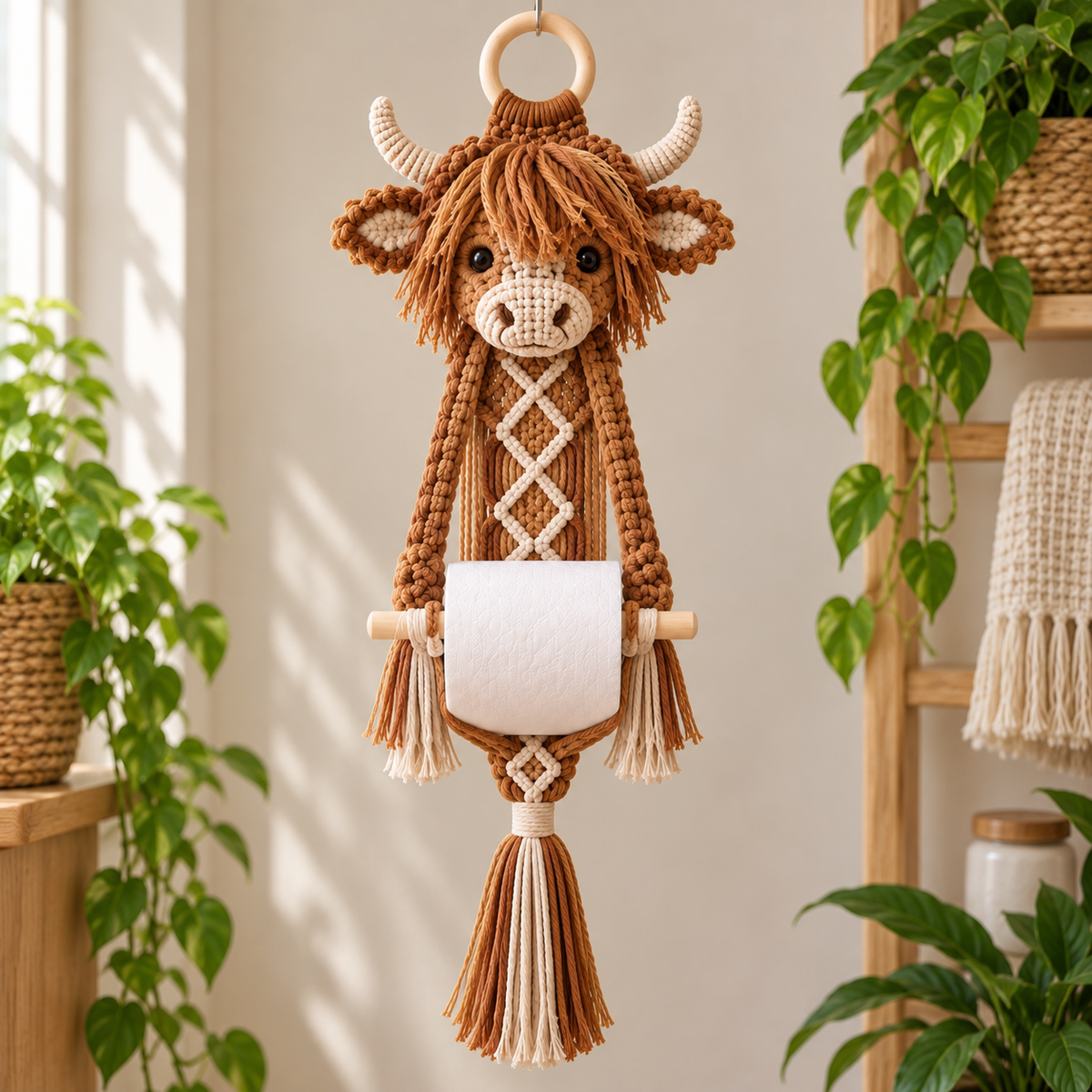 Boho Critter Charm™ – 9 Handmade Macramé Animal Toilet Paper Holders | Cute Bathroom Decor & Gifts