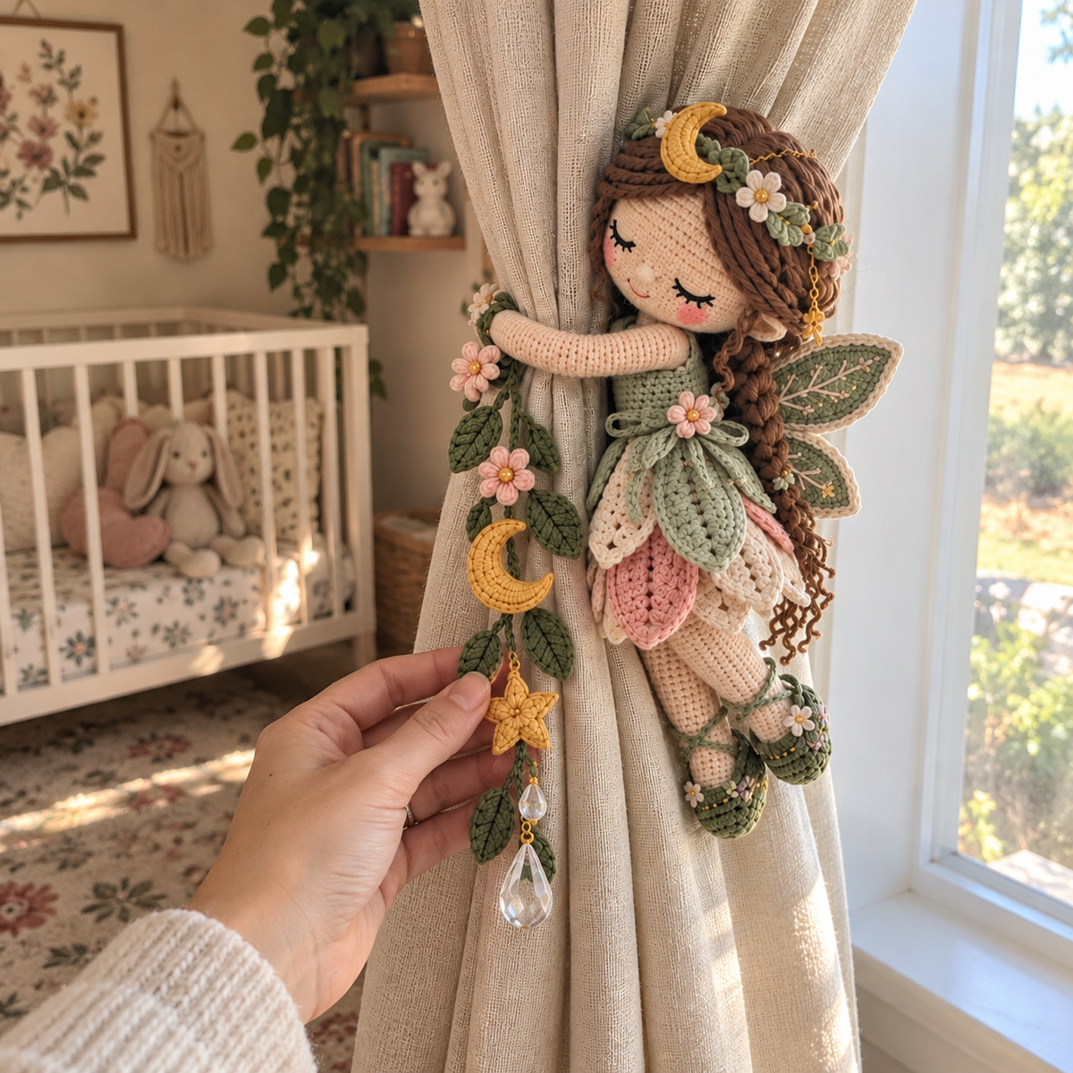 Enchanted Fairy Hug™ – Crochet Curtain Tiebacks, Whimsical Window Decor & Gift