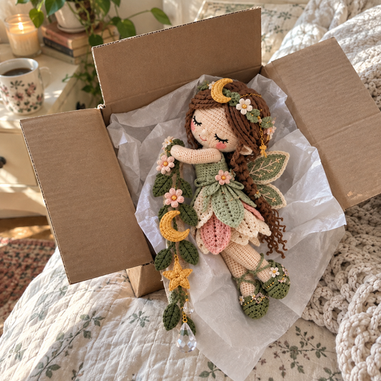 Close view of the fairy's hanging decorations