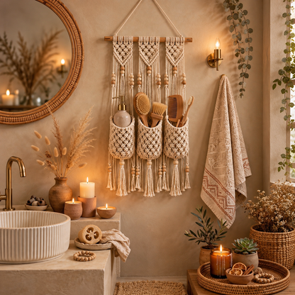 🏡Boho Macramé Wall Organizer