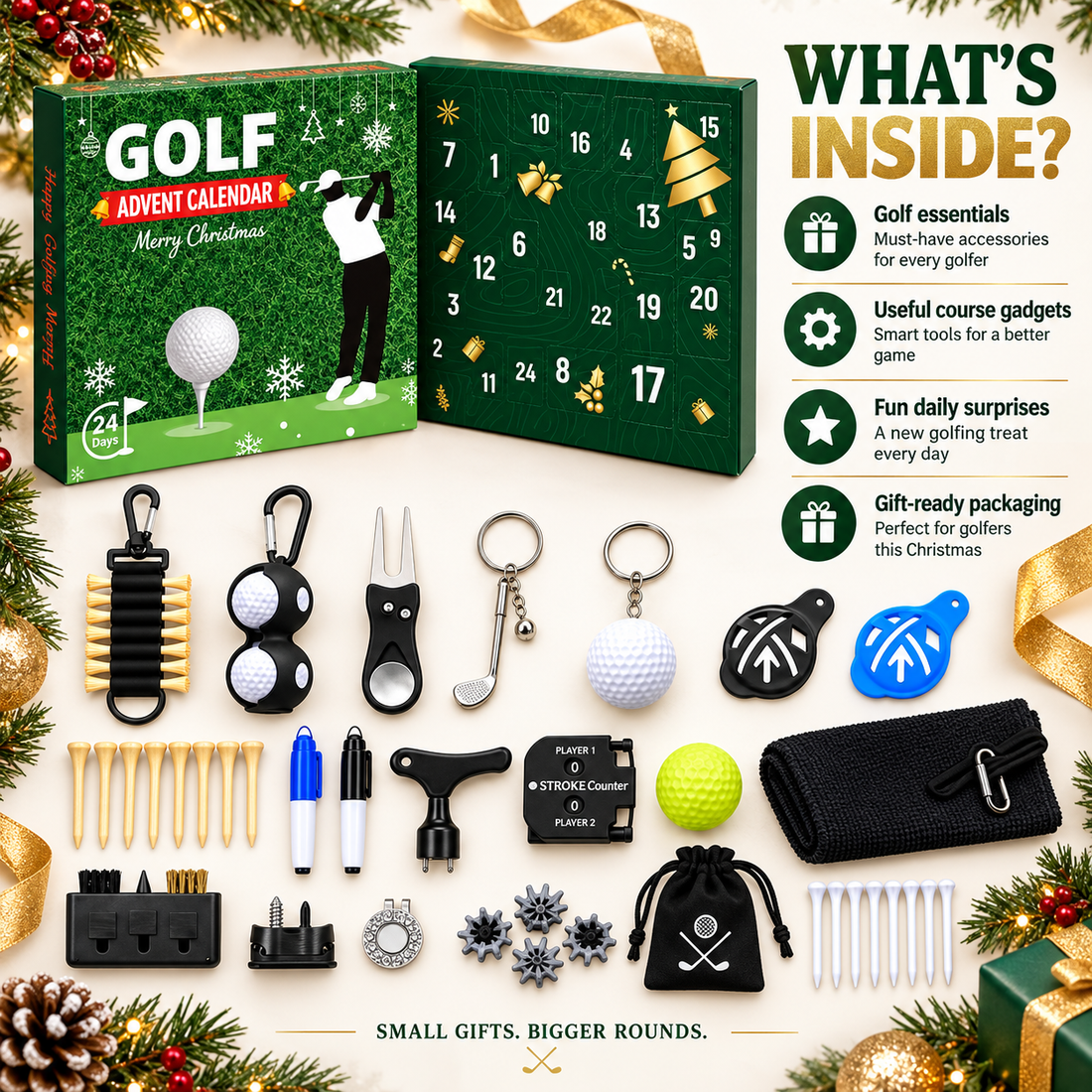 Golf advent calendar accessory assortment