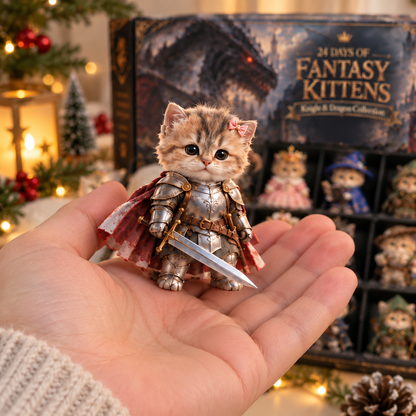 🐉 24 Days of Fantasy Kittens Advent Calendar – Knight & Dragon Collection 🐱