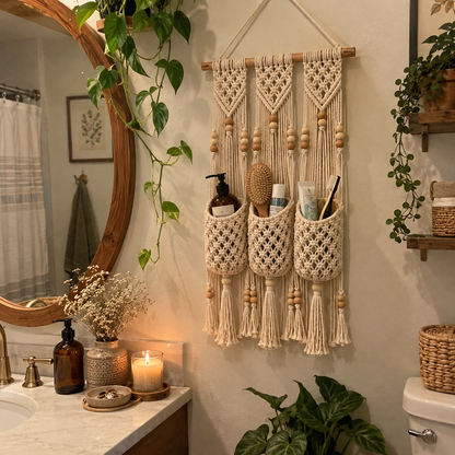 🏡Boho Macramé Wall Organizer