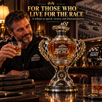🏁 Daytona 500 Racing Legacy Trophy Whiskey Decanter – Collector’s Edition 🏆