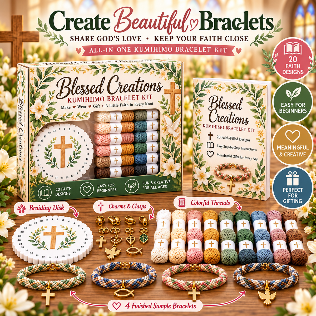 🙏✝️ Faith & Love DIY Christian Bracelet Making Kit