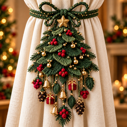 Christmas Crochet Curtain Tieback DIY Kits – Beginner-Friendly Holiday Craft Kits
