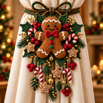 Christmas Crochet Curtain Tieback DIY Kits – Beginner-Friendly Holiday Craft Kits
