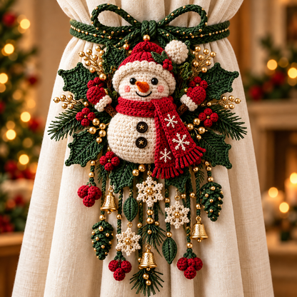 Christmas Crochet Curtain Tieback DIY Kits – Beginner-Friendly Holiday Craft Kits