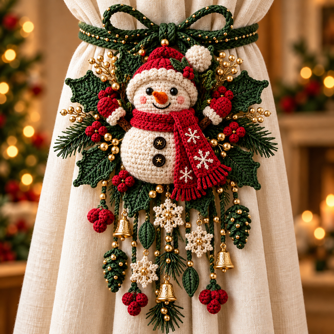 🎅 Jolly Santa Claus curtain tieback crochet kit