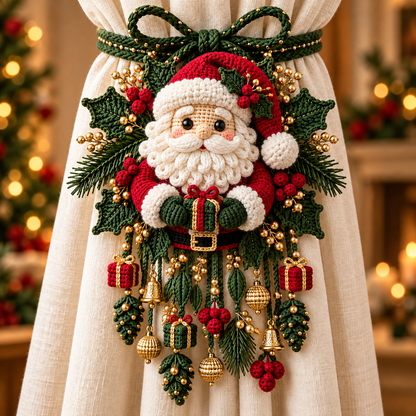 Christmas Crochet Curtain Tieback DIY Kits – Beginner-Friendly Holiday Craft Kits