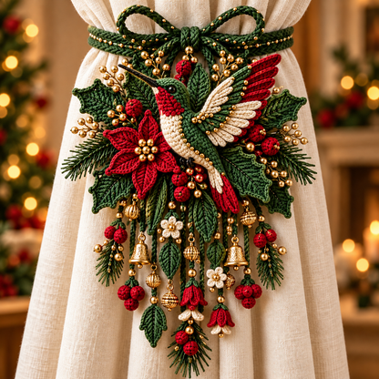 Christmas Crochet Curtain Tieback DIY Kits – Beginner-Friendly Holiday Craft Kits