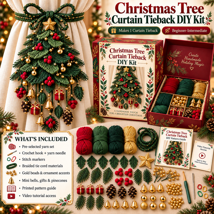 Christmas crochet tieback additional photo 2