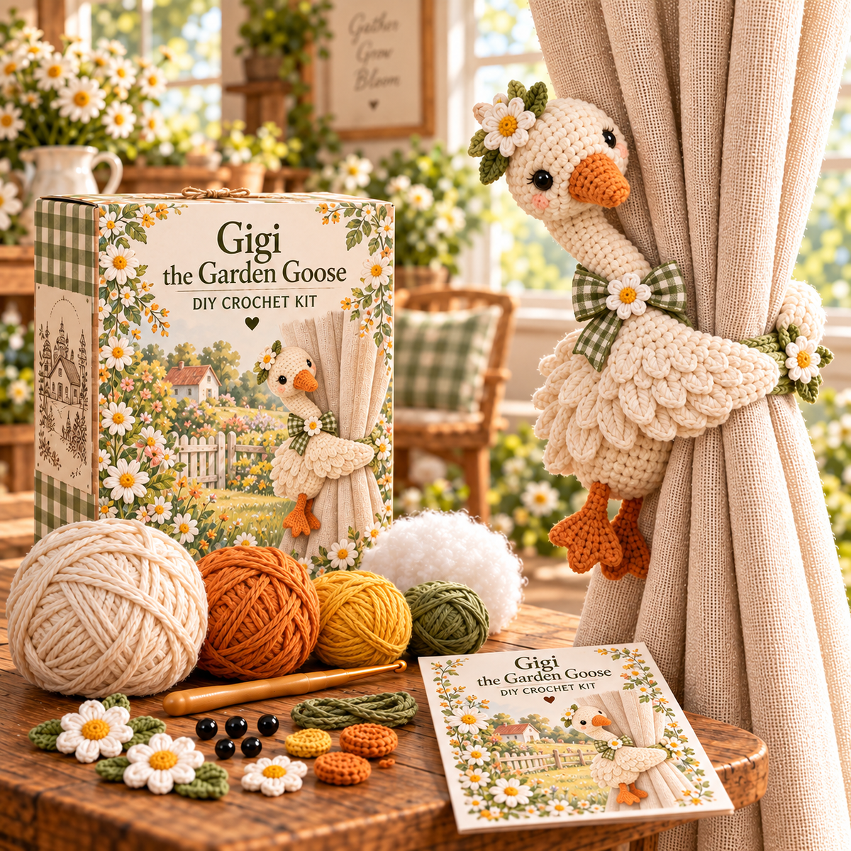 🐮 DIY Crochet Farm Animal Curtain Tieback Kits