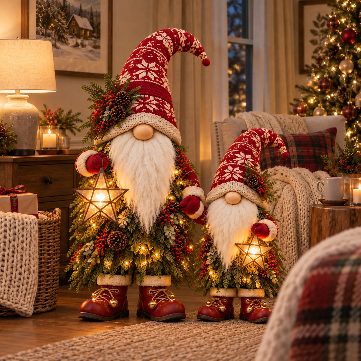 🌲Evergreen Star Guardians™ – Lighted Christmas Gnome Trees