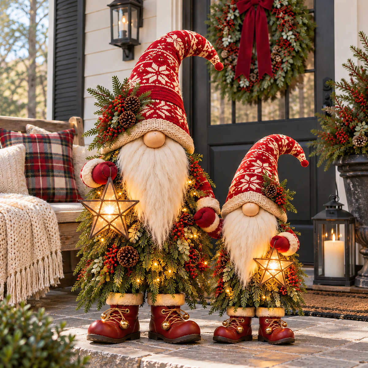 🌲Evergreen Star Guardians™ – Lighted Christmas Gnome Trees