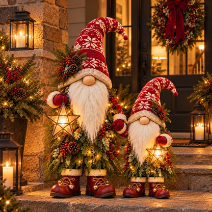 🌲Evergreen Star Guardians™ – Lighted Christmas Gnome Trees