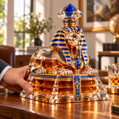 The Sphinx’s Legacy Whiskey Decanter — Royal Blue & Gold Limited Collector’s Edition