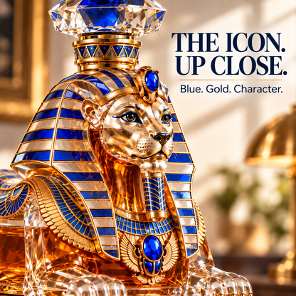 The Sphinx’s Legacy Whiskey Decanter — Royal Blue & Gold Limited Collector’s Edition