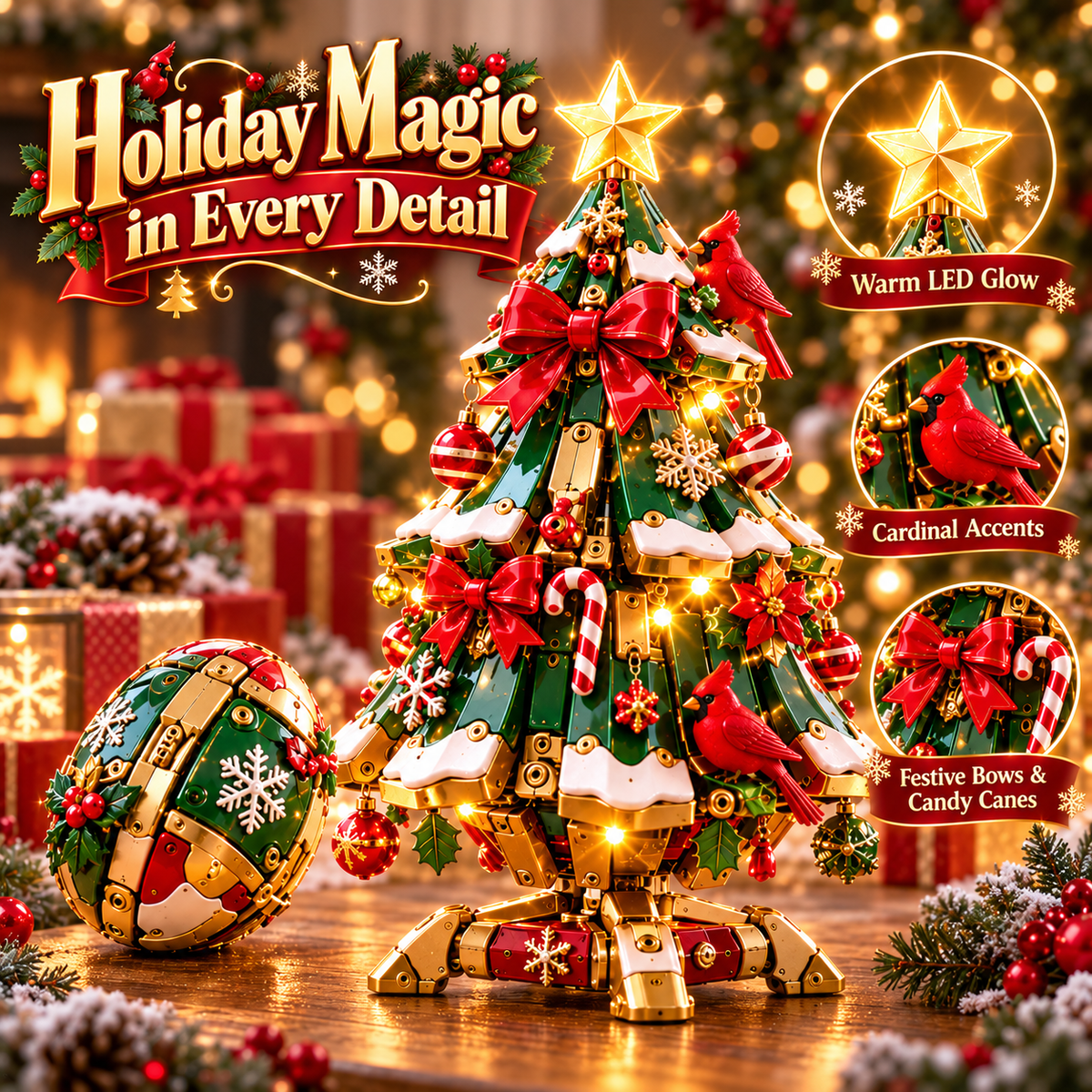 🎄 Magical Egg-to-Christmas Tree ✨ Light-Up Transforming Christmas Decoration & Gift