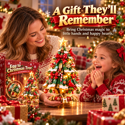🎄 Magical Egg-to-Christmas Tree ✨ Light-Up Transforming Christmas Decoration & Gift