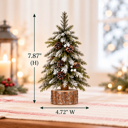 3-Piece Snowy Mini Christmas Tree Tabletop Decorations