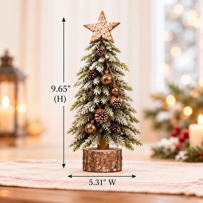 3-Piece Snowy Mini Christmas Tree Tabletop Decorations