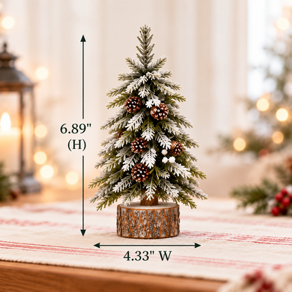 3-Piece Snowy Mini Christmas Tree Tabletop Decorations