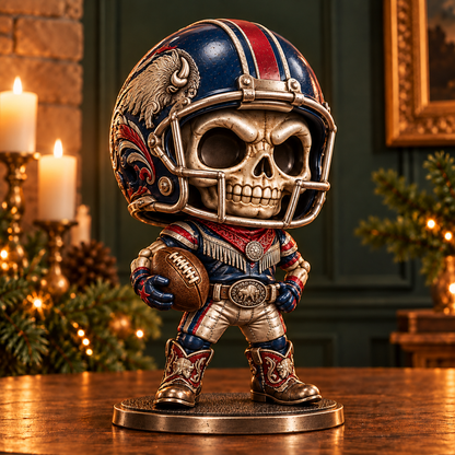 Gridiron Skull Legends – Vintage Metallic Football Collectible Figurines