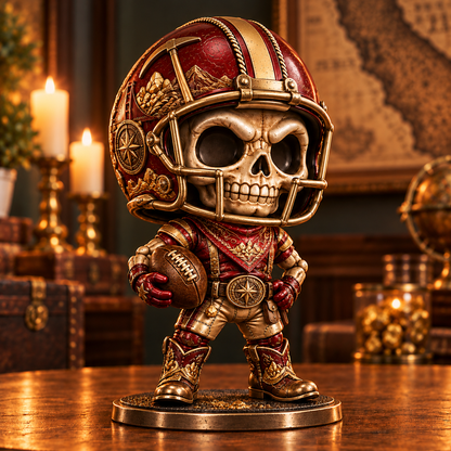 Gridiron Skull Legends – Vintage Metallic Football Collectible Figurines