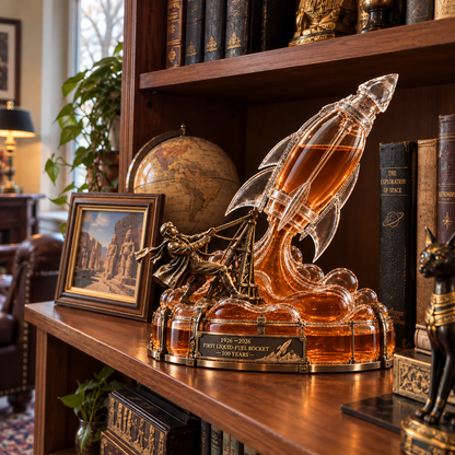 🚀 First Flame Legacy™ – 1926–2026 Rocket Centennial Whiskey Decanter with Collector’s Box 🥃