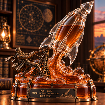 🚀 First Flame Legacy™ – 1926–2026 Rocket Centennial Whiskey Decanter with Collector’s Box 🥃