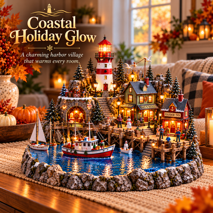 🎄⚓ Coastal Christmas Wonderland™ – Lighted Lighthouse Village ✨