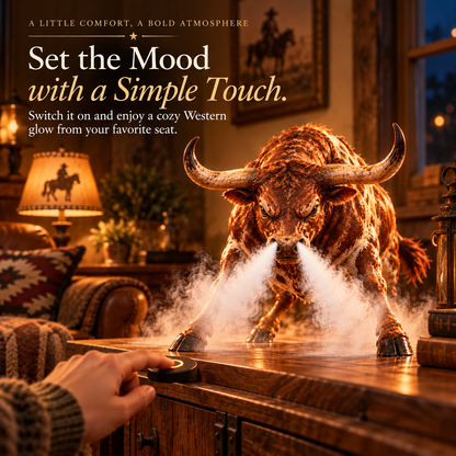 🤠🐂 Longhorn Fury™ – Mist-Breathing Bull Humidifier & Western Decor 🌵