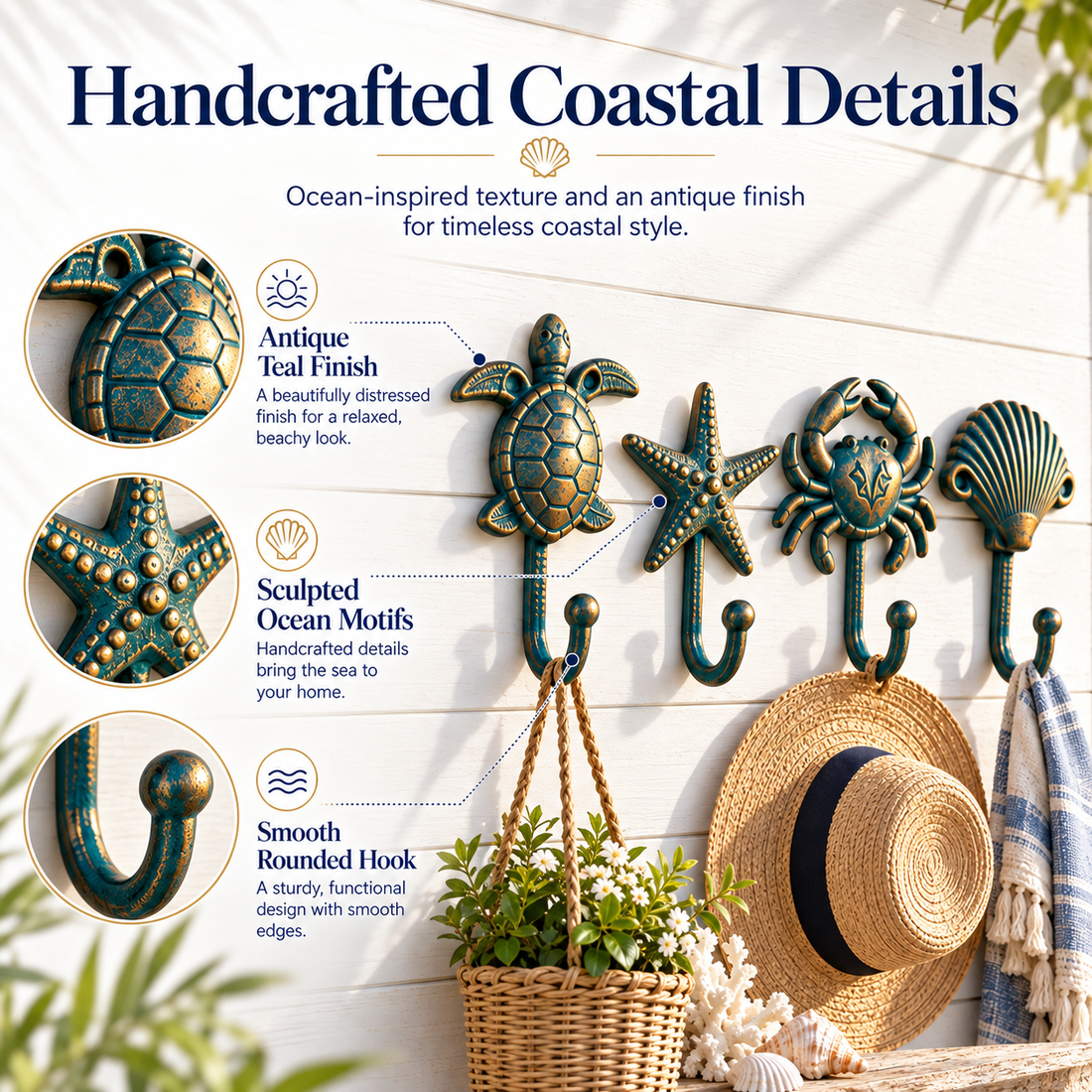 Ocean hook sculpted details and finish