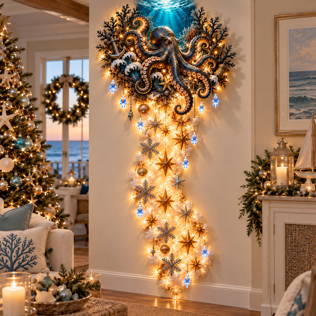 Mystic Deep Sea Kraken Christmas Wall Light