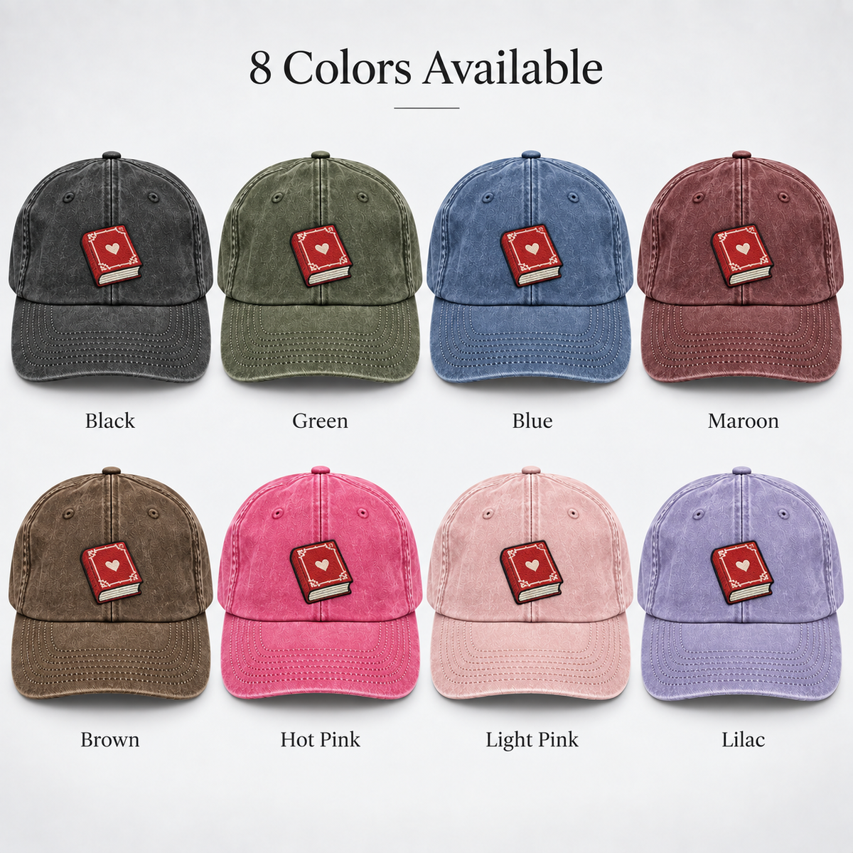 📕Interactive Storybook Cap – Vintage Washed Flip-Open Book Hat