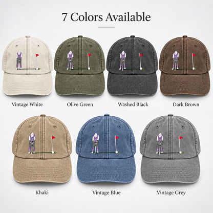 ⛳ Putt It In! Interactive Golf Cap – Vintage Washed Moving Ball Hat
