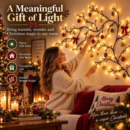 🎄 Flexible LED Branch Lights | Remote-Controlled Holiday Wall Decor(📦Buy 2 Free Shipping)