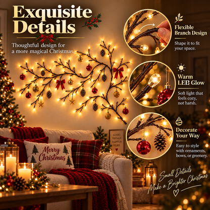 🎄 Flexible LED Branch Lights | Remote-Controlled Holiday Wall Decor(📦Buy 2 Free Shipping)