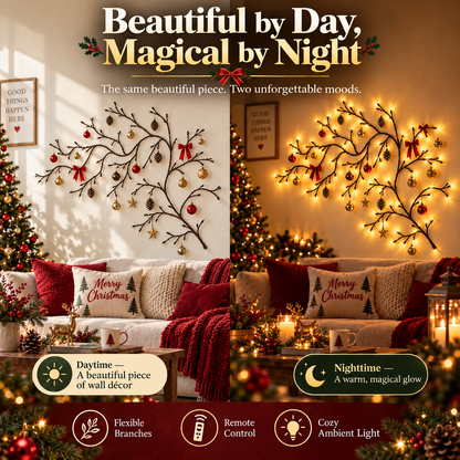 🎄 Flexible LED Branch Lights | Remote-Controlled Holiday Wall Decor(📦Buy 2 Free Shipping)