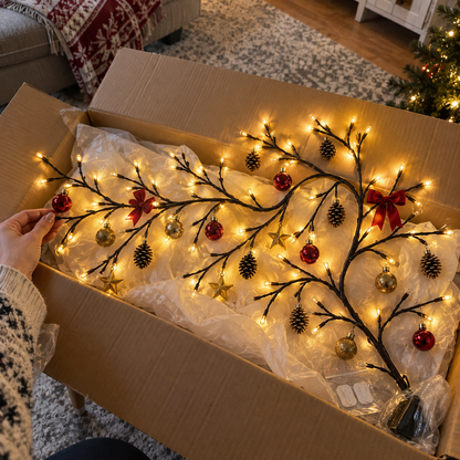 🎄 Flexible LED Branch Lights | Remote-Controlled Holiday Wall Decor(📦Buy 2 Free Shipping)