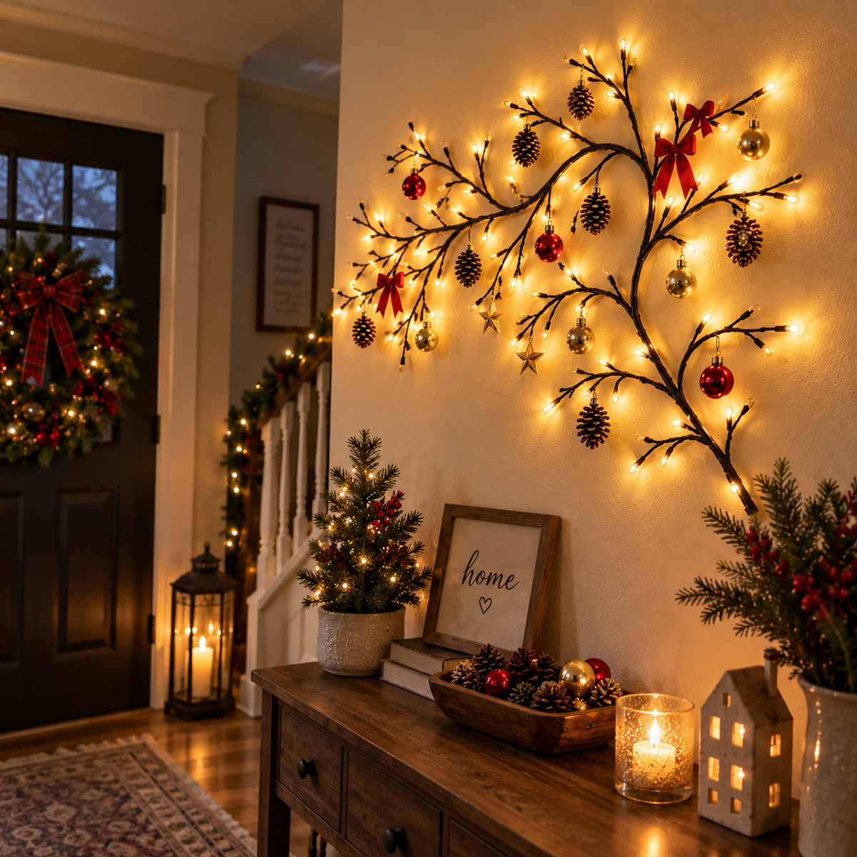 🎄 Flexible LED Branch Lights | Remote-Controlled Holiday Wall Decor(📦Buy 2 Free Shipping)