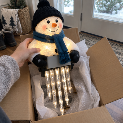 🔥 Today 49% OFF - WinterGlow Snowman Icicle Lights – Magical Christmas Decoration