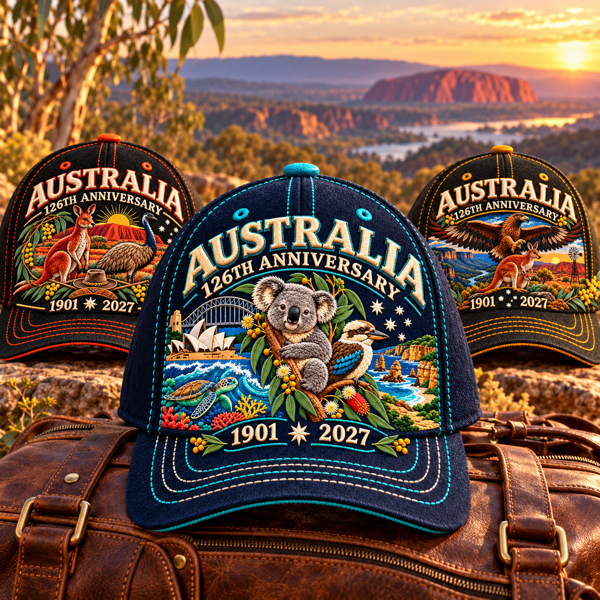 🔥LAST DAY 50% OFF - 🦘Australia 126th Anniversary 1901–2027 – Premium Embroidered Heritage Cap 100% Cotton