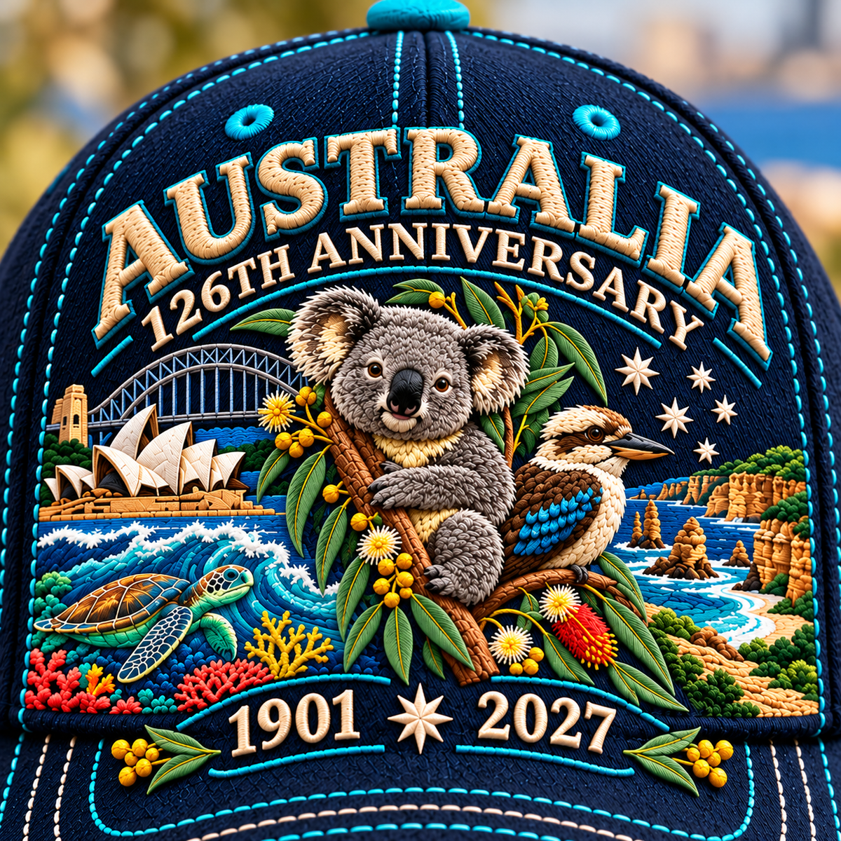 🔥LAST DAY 50% OFF - 🦘Australia 126th Anniversary 1901–2027 – Premium Embroidered Heritage Cap 100% Cotton