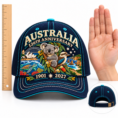🔥LAST DAY 50% OFF - 🦘Australia 126th Anniversary 1901–2027 – Premium Embroidered Heritage Cap 100% Cotton