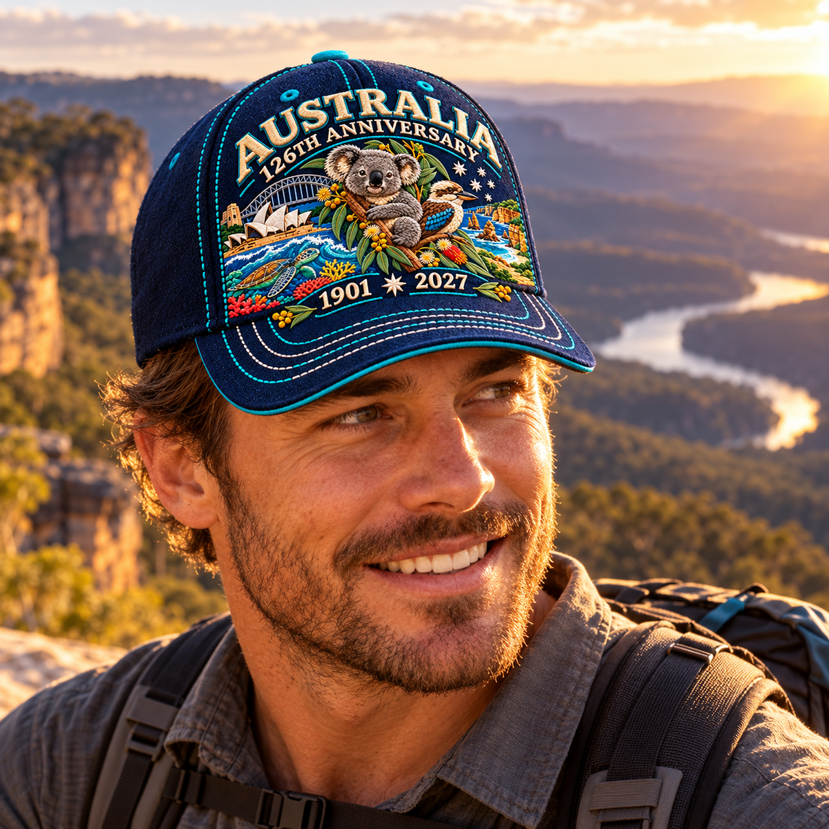 🔥LAST DAY 50% OFF - 🦘Australia 126th Anniversary 1901–2027 – Premium Embroidered Heritage Cap 100% Cotton