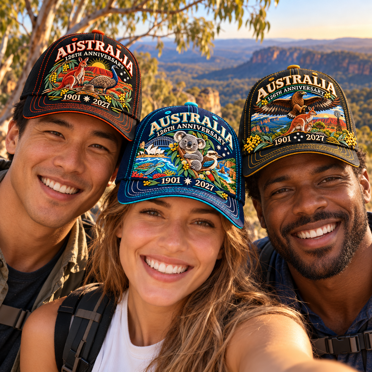 🔥LAST DAY 50% OFF - 🦘Australia 126th Anniversary 1901–2027 – Premium Embroidered Heritage Cap 100% Cotton