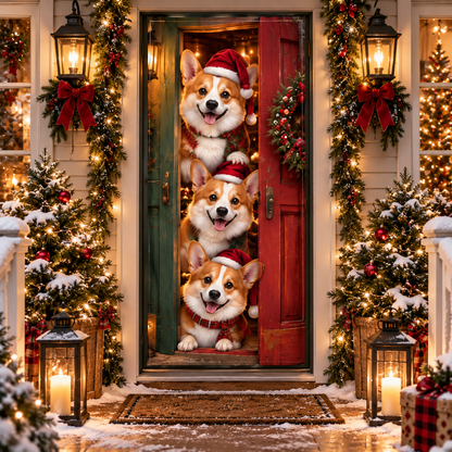 🎄🐾Peekaboo Christmas Door Curtain™ – Cute Holiday Animals Bringing Your Front Door To Life